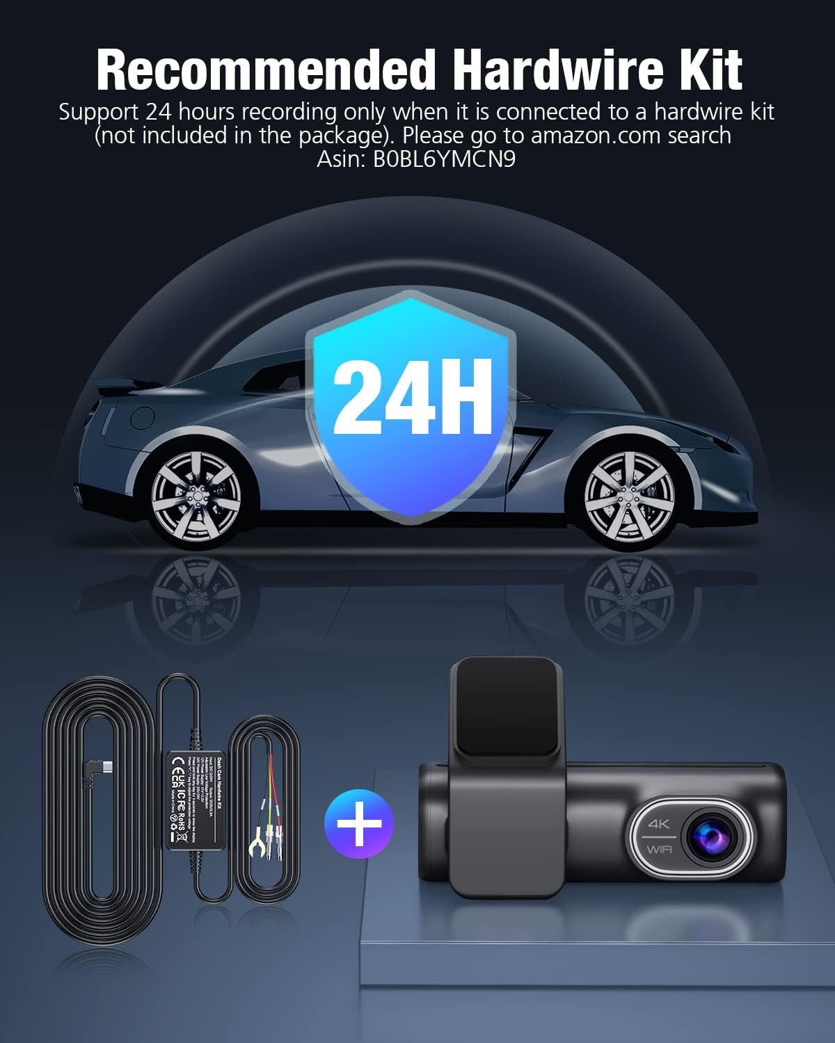 Dash Cam Front and Rear 4K/2K/1080P+1080P 5G Wifi GPS, Dash Camera for Cars with 64G SD Card, Dual Dash Cam with WDR Night Vision, 24H Parking Mode,170°Wide, G-Sensor, Loop Recording, APP