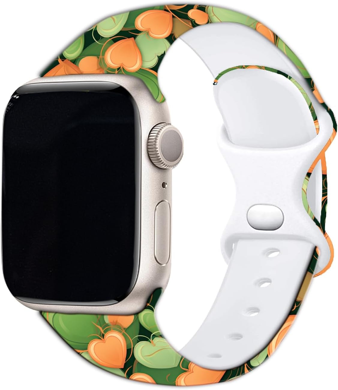Sport Band Compatible with Apple Watch Bands 49Mm 45Mm 44Mm 42Mm 41Mm 40Mm 38Mm Women Girl, Silicone Floral Printed Fadeless the Roses Pattern Design Strap for Iwatch Series 9,8,7,6,5,4,3,2,5,SE