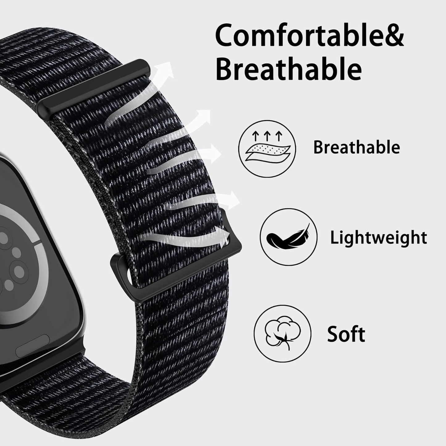 Nylon Bands Compatible with Apple Watch Band Women 40MM 38MM 41MM 42MM 44MM 45MM 49MM, Sport Loop Strap for Iwatch Series SE 9 8 7 6 5 4 3 2 Ultra