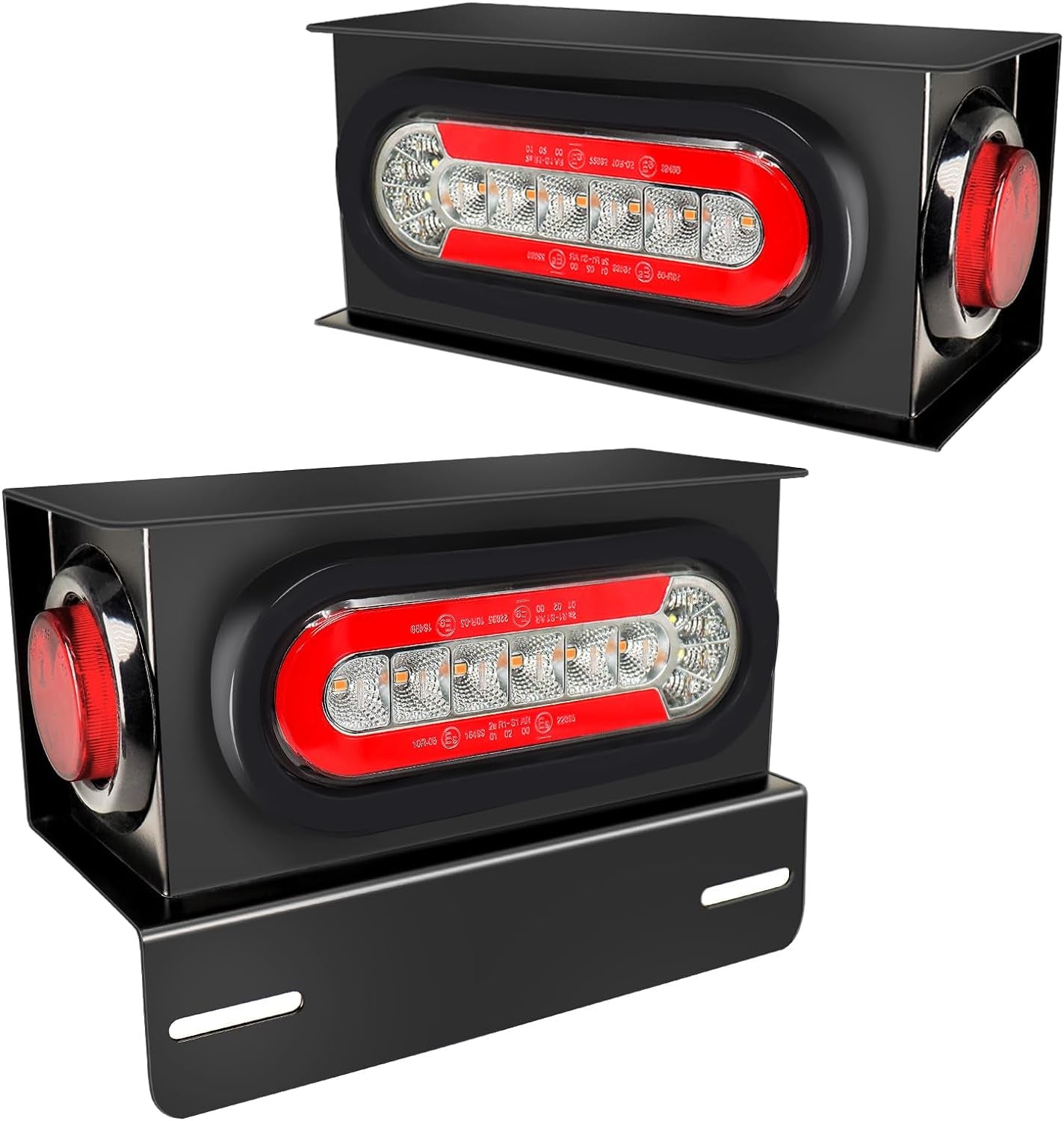 Trailer Lights with Bracket, Oval LED Trailer Lights with Sequential Turn Signal, Tail, Brake, Reverse, Submersible Boat Trailer Light Kit for Trucks, Tractor, Utility Trailer, RV, Caravan TRUCK DRIVER