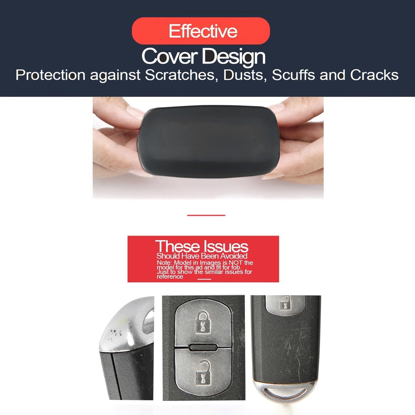 2Pcs Compatible with Toyota Tacoma Prius Venza Corolla Crown Sequoia Tundra Grand Highlander RAV4 Prime Mirai Smart 4 Buttons Key Fob Cover Case Key Chain Protector Keyless Entry Remote Holder