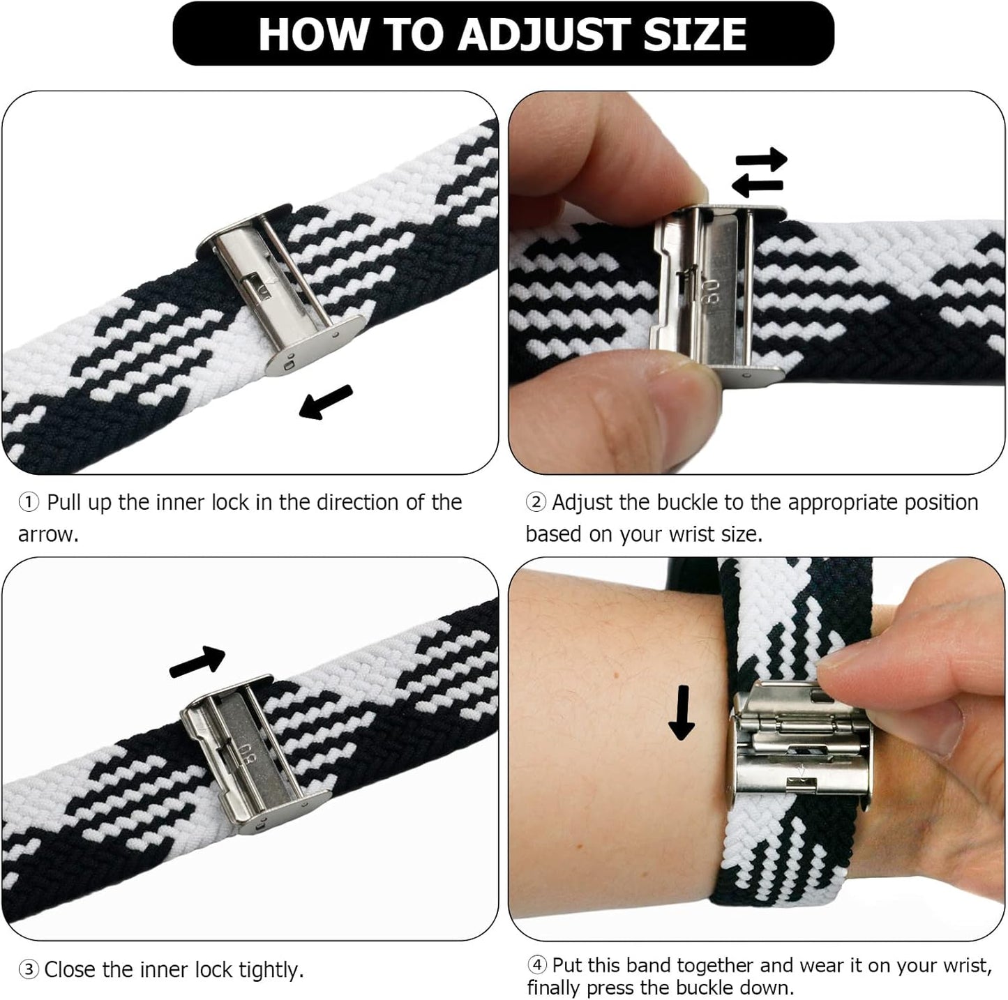 Compatible with Apple Watch Band - 38Mm 40Mm 41Mm Braided Stretchy Sport Band for Apple Watch Series SE 8 7 6 5 4 3 2 1, Women Men Nylon Fabric Elastic Loop Breathable Watch Strap for Iwatch