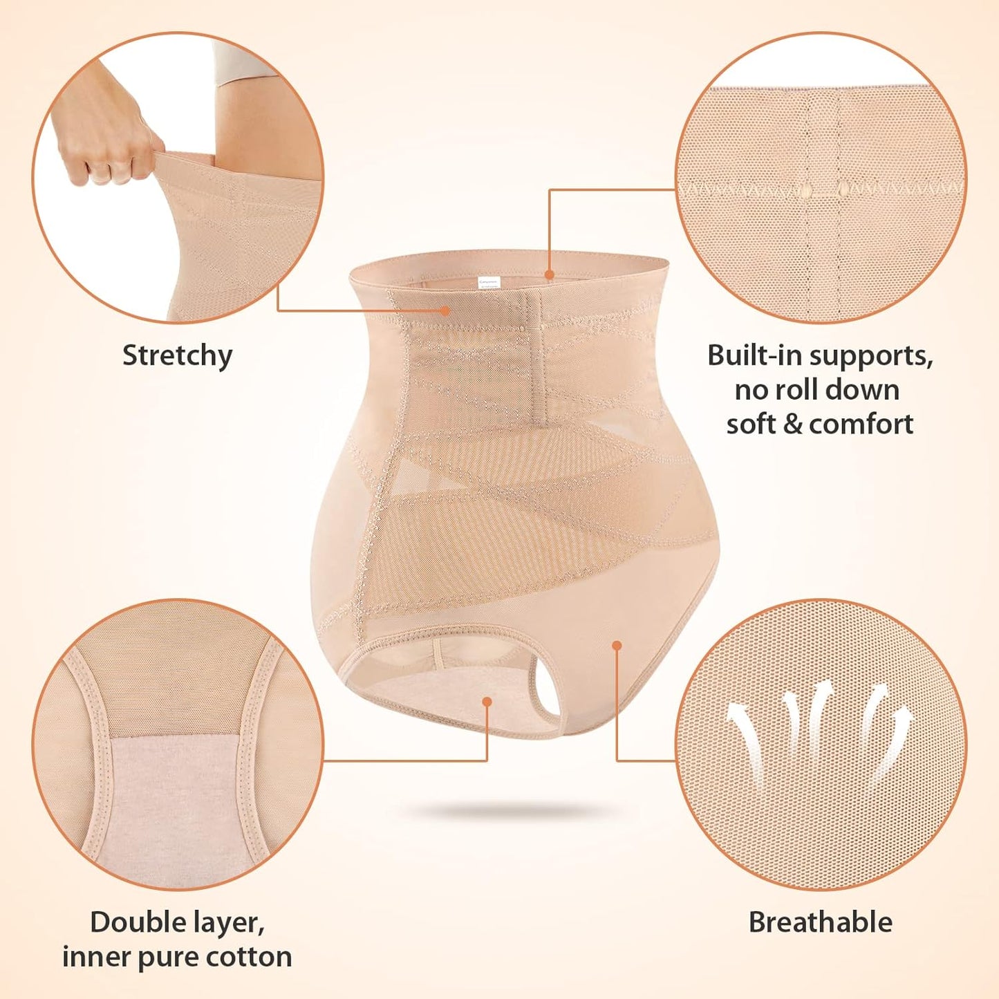 Tummy Control Shapewear for Women High Waisted Shapewear Panty Firm Control Soft Comfy Body Shaper for Women