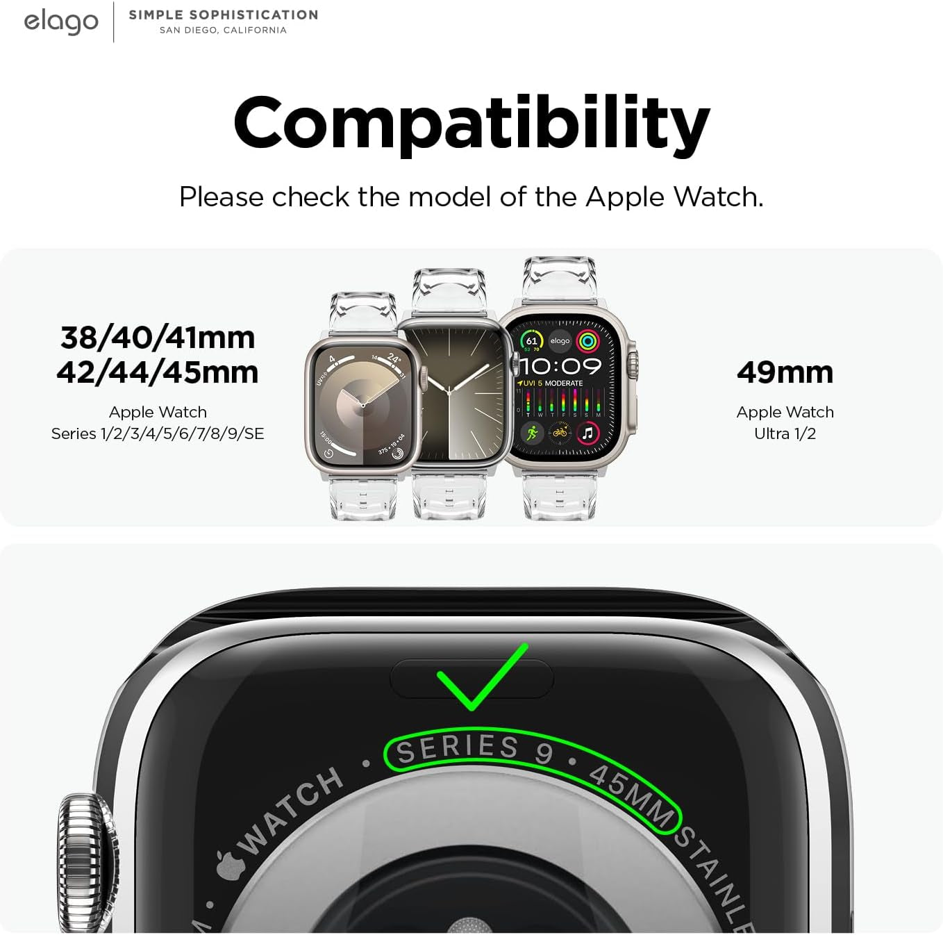 Clear Band Compatible with Apple Watch Band Ultra2/Ultra/Se/10/9/8/7/6/5/4/3/2/1 Compatible with Iwatch 38Mm 40Mm 42Mm 44Mm 45Mm 46Mm 49Mm – Transparent Protective Band, Watch Strap Connector Included