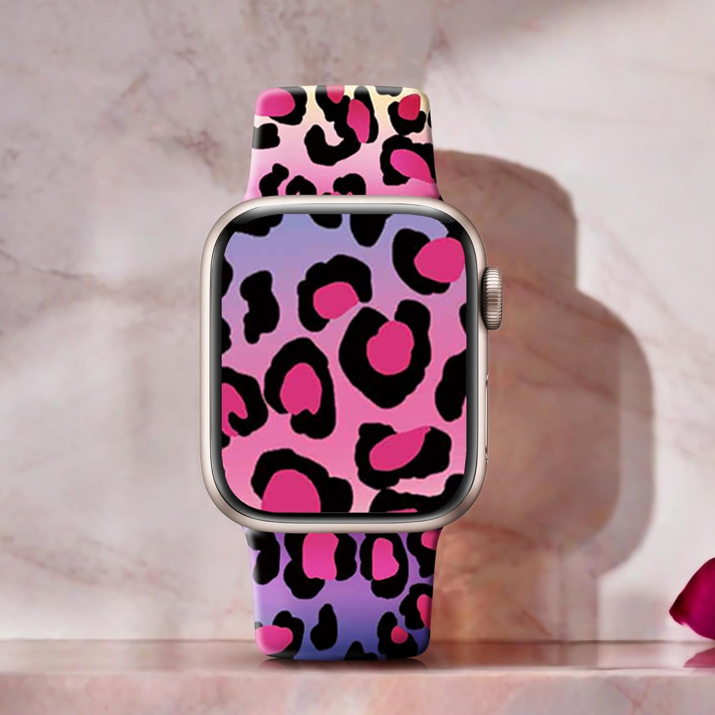 Compatible with Apple Watch Bands for Women Men 44Mm 45Mm 49Mm 42Mm, Leopard Printed Bands Silicone Iwatch Bands for Apple Watch Series 9 SE 8 7 6 5 4 3 2 1 Ultra 2 1 Band (Gradient Leopard)