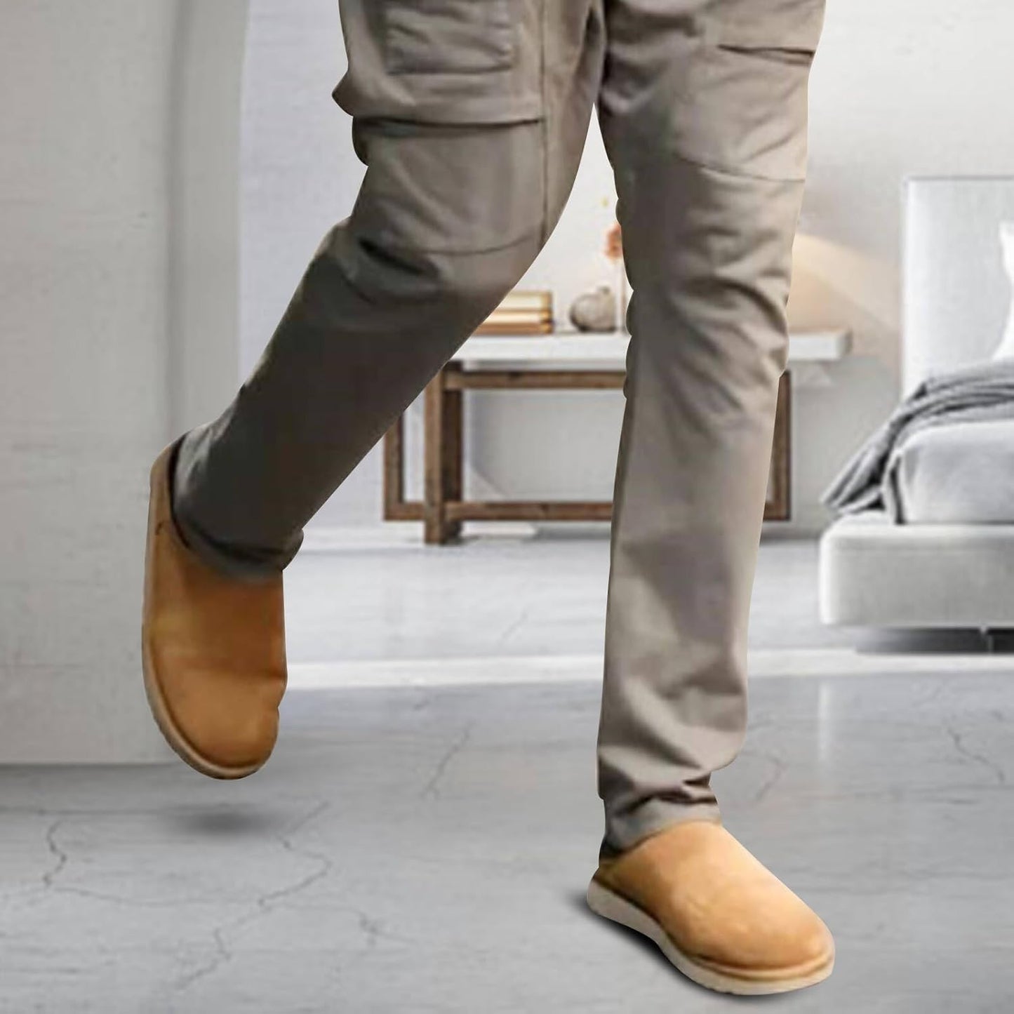 Clogs for Men Slippers Slip on Shoes Men Winter Suede House Fuzzy Warm Slippers Clog Sandals Men'S Mules & Clogs Antislip Clogs