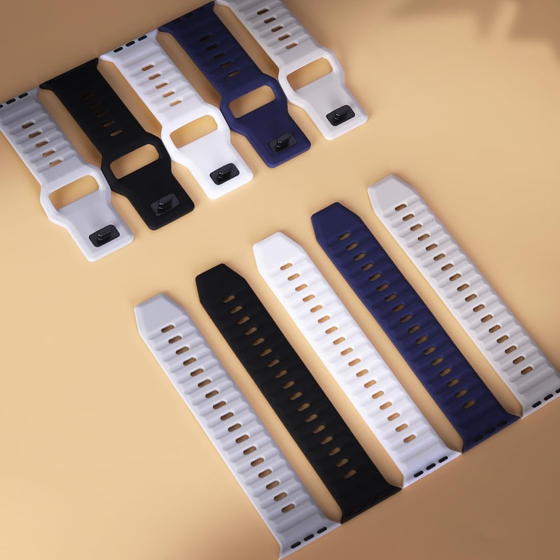 Sport Band Compatible with Apple Watch 38Mm 40Mm 41Mm 42Mm 44Mm 45Mm 49Mm Waterproof Silicone Strap Suitable for Men and Women Multi Color Available