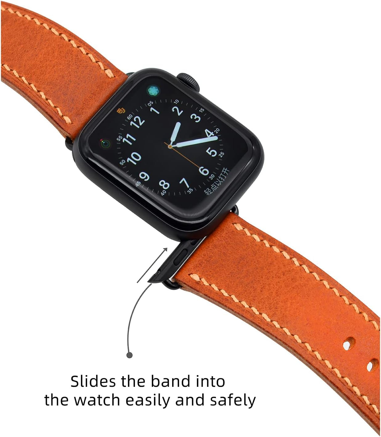 Compatible with Apple Watch Bands Leather Band 38Mm/40Mm/41Mm 42Mm/44Mm/45Mm, Top Layer Full Grain Vintage Leather Strap for Men Women,Genuine Leather Strap Replacement Bands for Apple Watch Series 9/8/7/6/5/4/3/2/1/SE