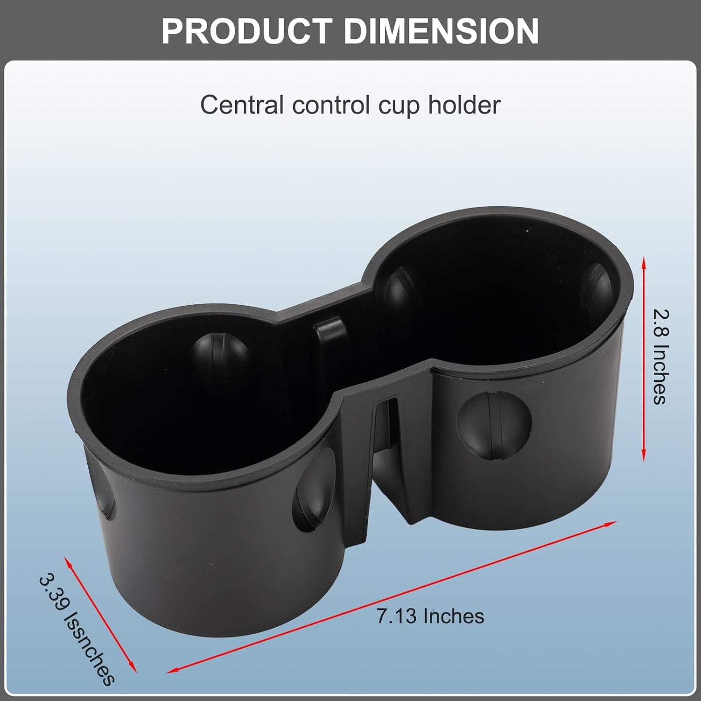 Cup Holder Insert for Tesla Model Y 2023, Upgraded Cup Holder Insert Compatible with Tesla Model 3 Model Y 2023 2022 2021, Leakproof Silicone Center Console Cup Holder, 1PCS (Black)