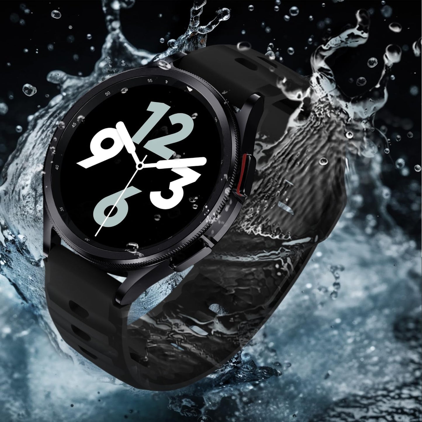 Rugged Band Compatible for Samsung Galaxy Watch 6 Classic 43Mm 47Mm, Galaxy Watch 7 FE 6 5 4 40Mm 44Mm, Galaxy Watch 5 Pro, Galaxy Watch 4 Classic, 20Mm Soft and Waterproof Silicone Sport Watch Strap for Samsung Smartwatch