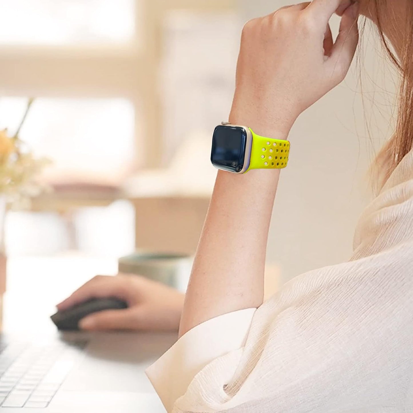 Sport Band Compatible with Apple Watch Band 38Mm 40Mm 41Mm 42Mm 44Mm 45Mm 49Mm for Women & Men, Soft Breathable Silicone Waterproof Replacement Strap for Iwatch Series Ultra SE/8/7/6/5/4/3/2/1
