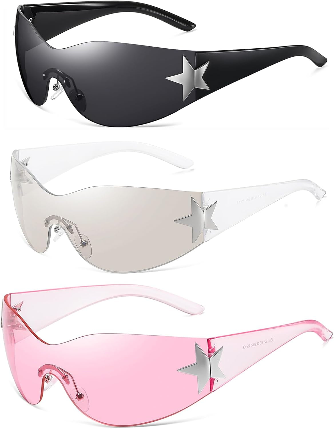 Y2K Sunglasses for Women Men Shield Wrap around Fashion Sunglasses Trendy Oversized Frameless Sun Glasses