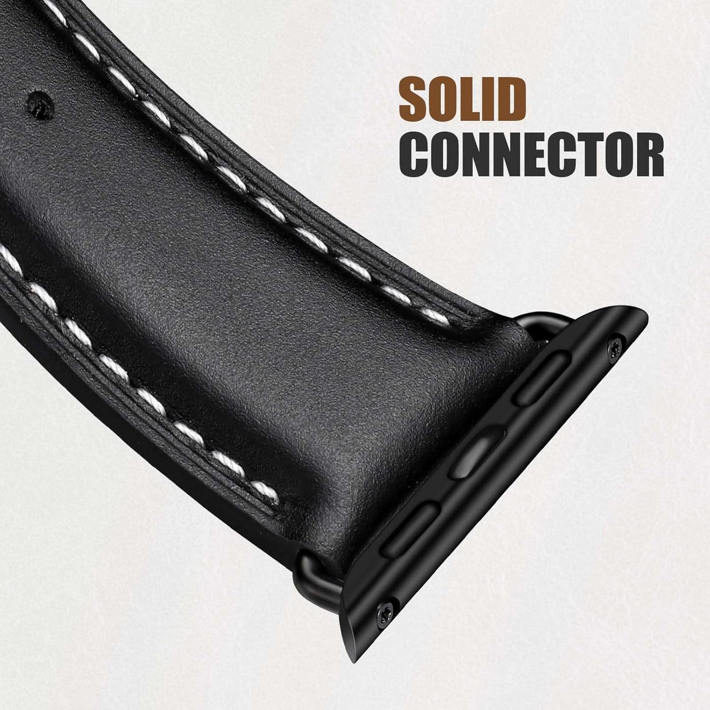 Leather Bands Compatible with Apple Watch Bands 49Mm 46Mm 45Mm 44Mm 42Mm 40Mm for Men Women, Vintage Genuine Leather Wristband Replacement Bands for Iwatch Series 10 9 8 7 6 5 4 3 2 1 SE Ultra2