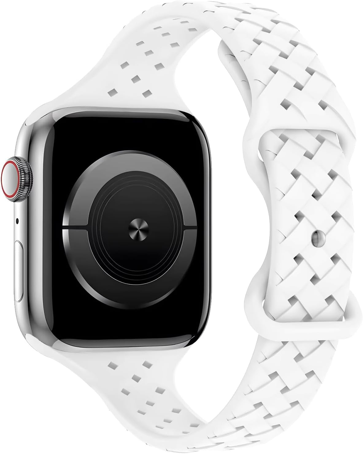 Slim Silicone Braided Bands Compatible for Apple Watch 42Mm 41Mm 40Mm 38Mm, Thin Breathable Sport Adjustable Strap for Iwatch Series SE 10 9 8 7 6 5 4 3 2 1 Women