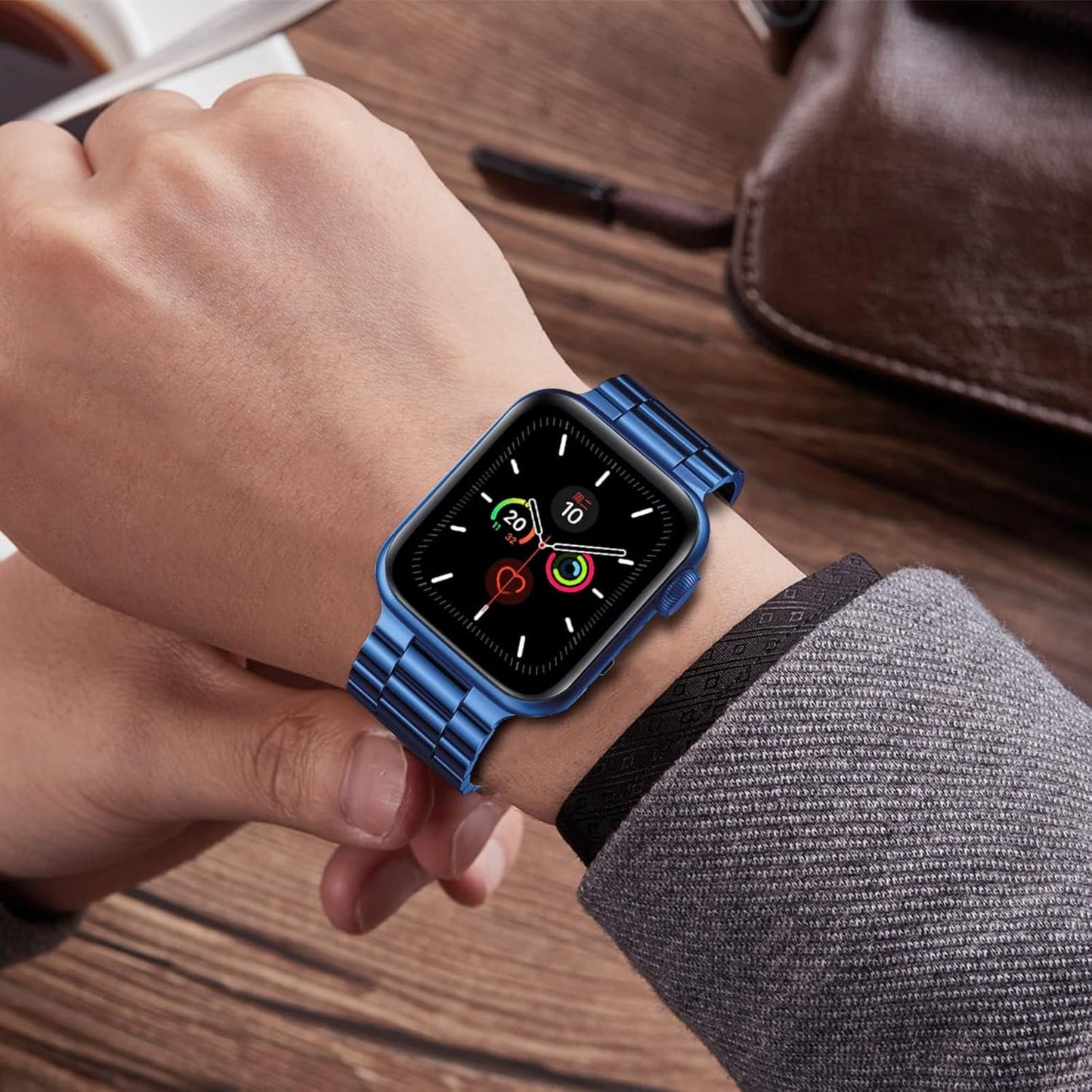 Stainless Steel Apple Watch Band for Apple Watch 49Mm 45Mm 44Mm 42Mm 41Mm 40Mm 38Mm, Waterproof Iwatch Band for Iwatch Series 9 8 7 6 5 4 3 2 1 SE Ultra for Women Men