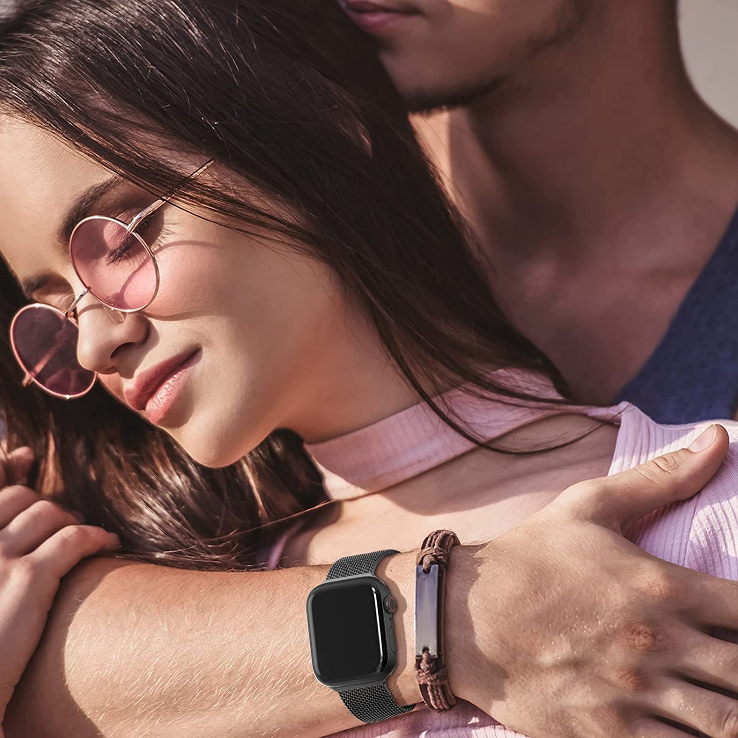 Compatible with Apple Watch Band 42Mm 44Mm 45Mm 49Mm 38Mm 40Mm 41Mm,Stainless Steel Mesh Loop Magnetic Clasp for Iwatch Ultra Series 9 8 SE 7 6 5 4 3 2 Women Men -49Mm/45Mm/44Mm/42Mmm Black
