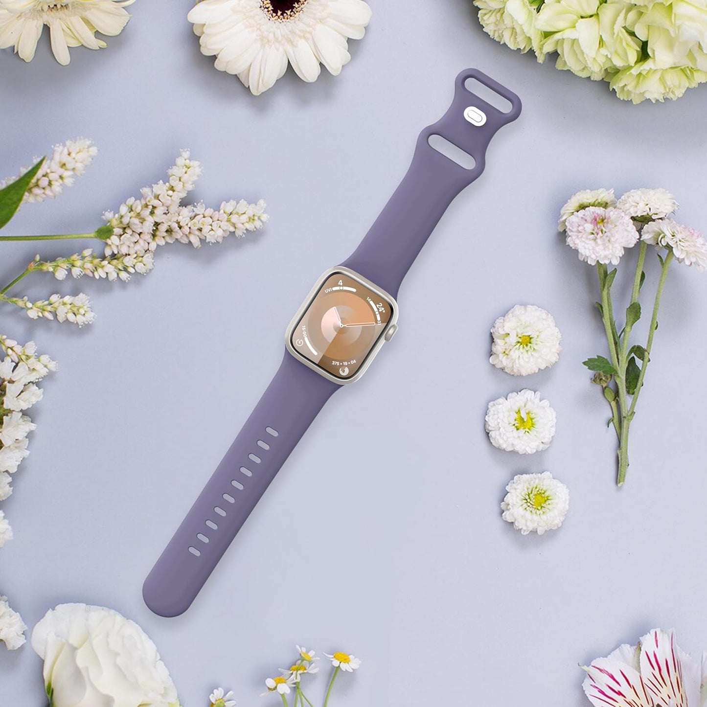 Sport Bands Compatible with Apple Watch Band 38Mm 40Mm 41Mm 42Mm 44Mm 45Mm 49Mm Women Men,Soft Silicone Strap for Iwatch Series Ultra 9 8 7 6 5 4 3 2 1 SE Blue Gray