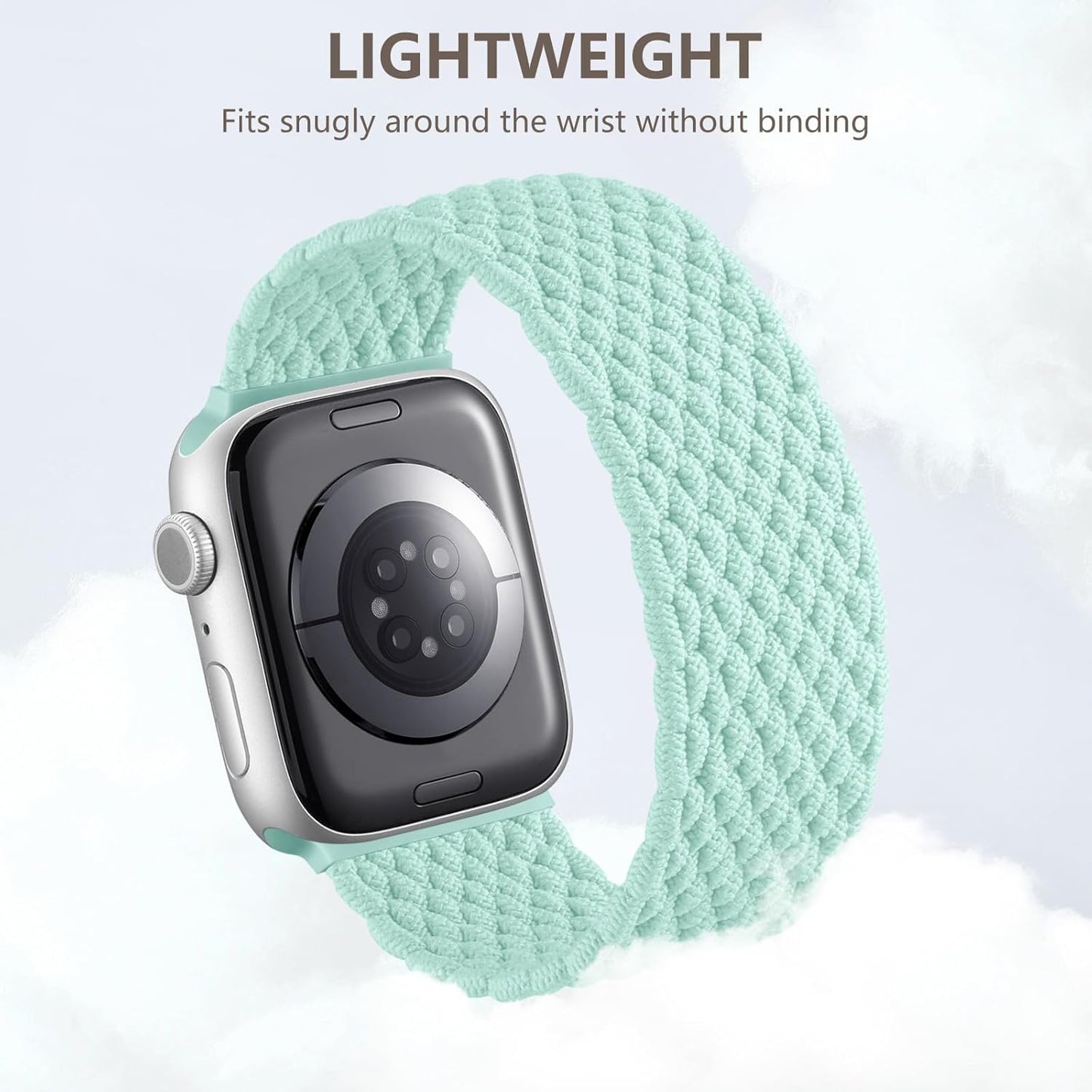 Braided Solo Loop Compatible with Apple Watch Series 10 Band 42Mm 41Mm 40Mm 38Mm Women, Adjustable Stretchy Nylon Solace Band Elastic Sport Wristband Strap for Iwatch Series 9 8 7 6 5 4 3 2 1