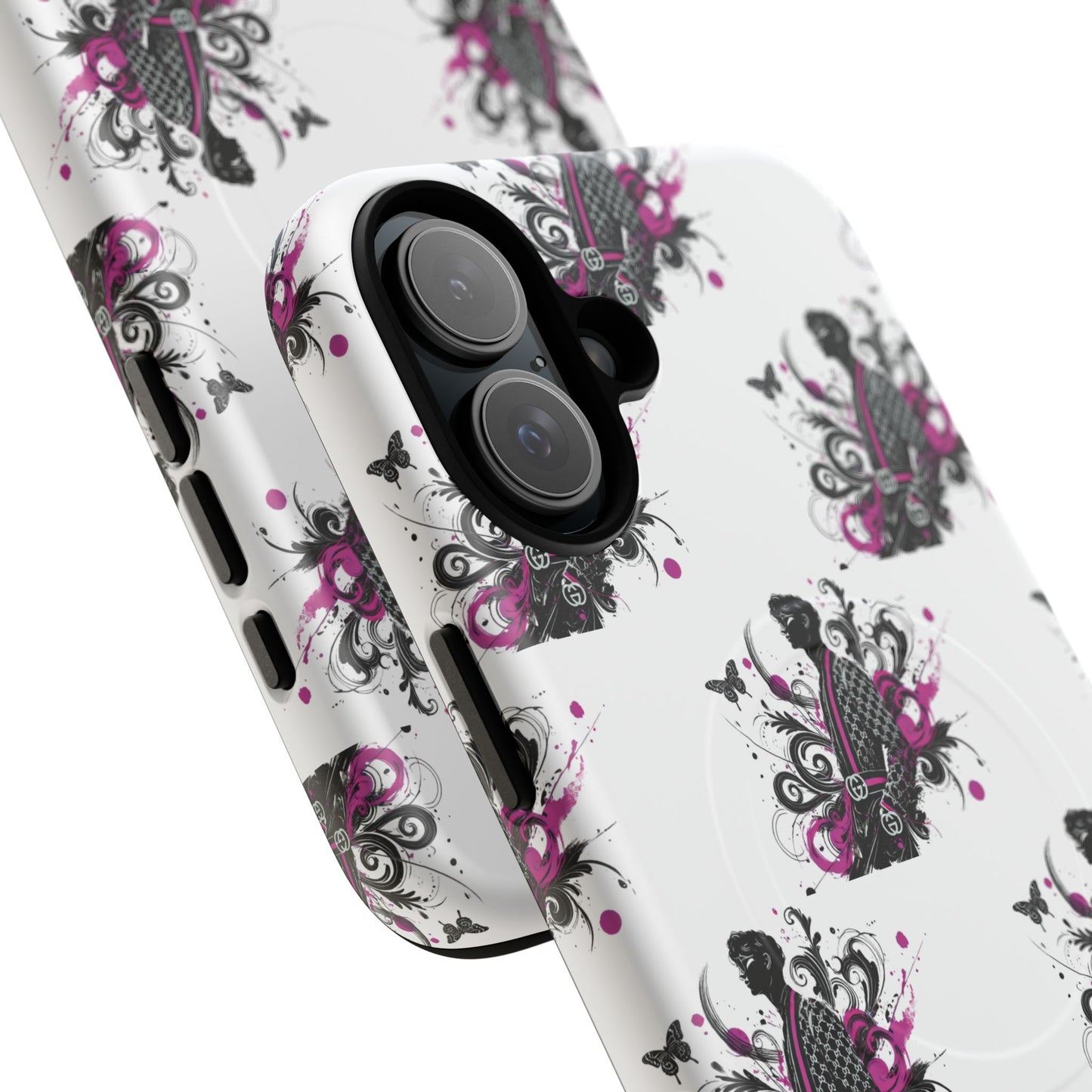 Stylish Tough Magnetic Phone Case with Vibrant Floral Design