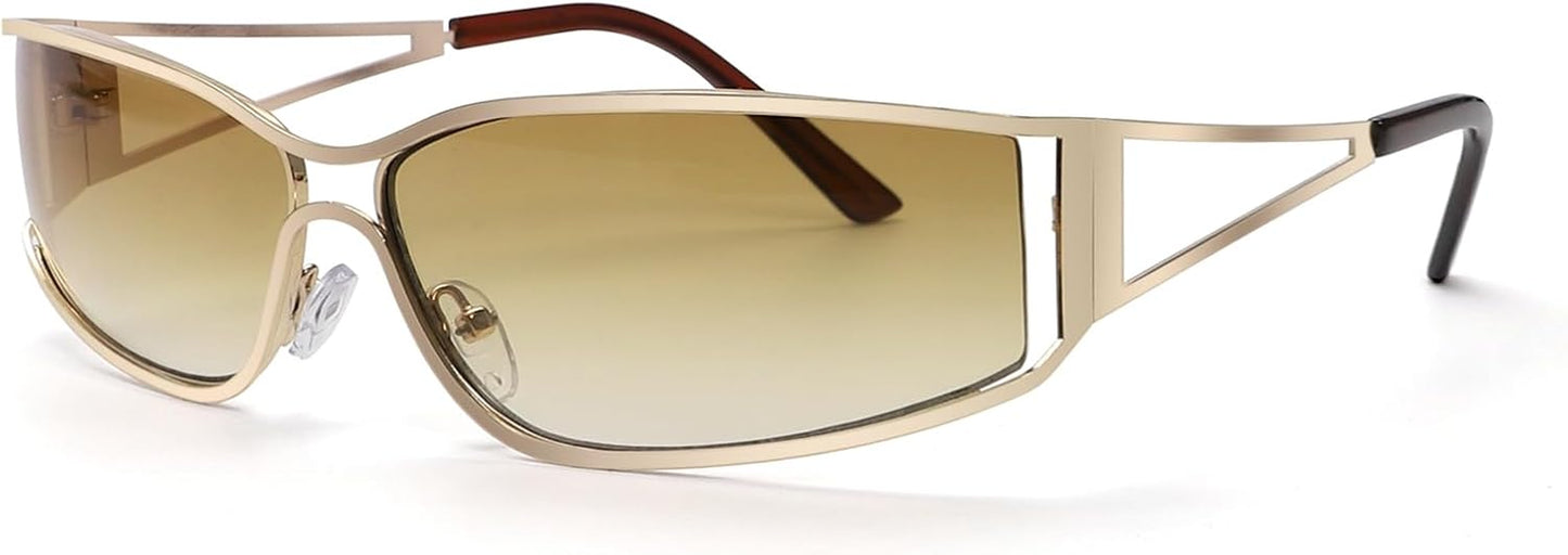Y2K Sunglasses for Women,Fashion Metal Y2K Glasses,Trendy 2000S Sunglasses Aesthetics Y2K Accessories for Women