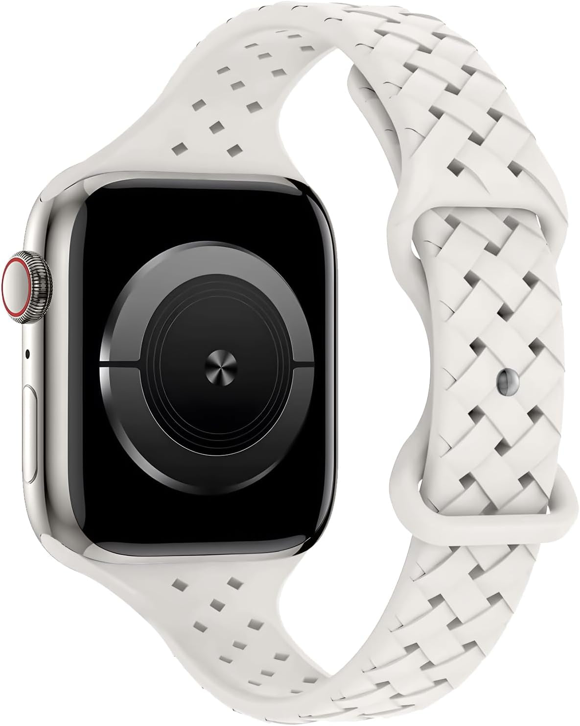 Slim Silicone Braided Bands Compatible for Apple Watch 42Mm 41Mm 40Mm 38Mm, Thin Breathable Sport Adjustable Strap for Iwatch Series SE 10 9 8 7 6 5 4 3 2 1 Women