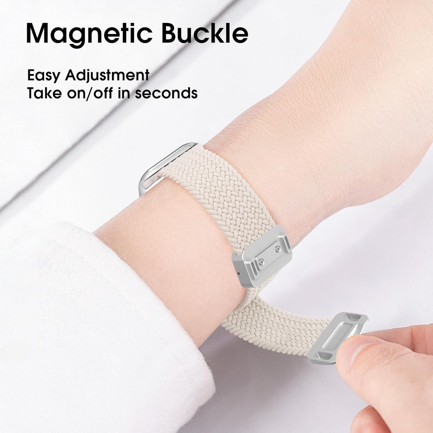 Magnetic Stretchy Watch Band Compatible for Apple Watch Band 38Mm 40Mm 41Mm,Comfortable Adjustable Straps Wristbands for Iwatch Series 9 8 7 6 5 4 SE 3 2 1 Ultra 1 2 Women Men,Starlight