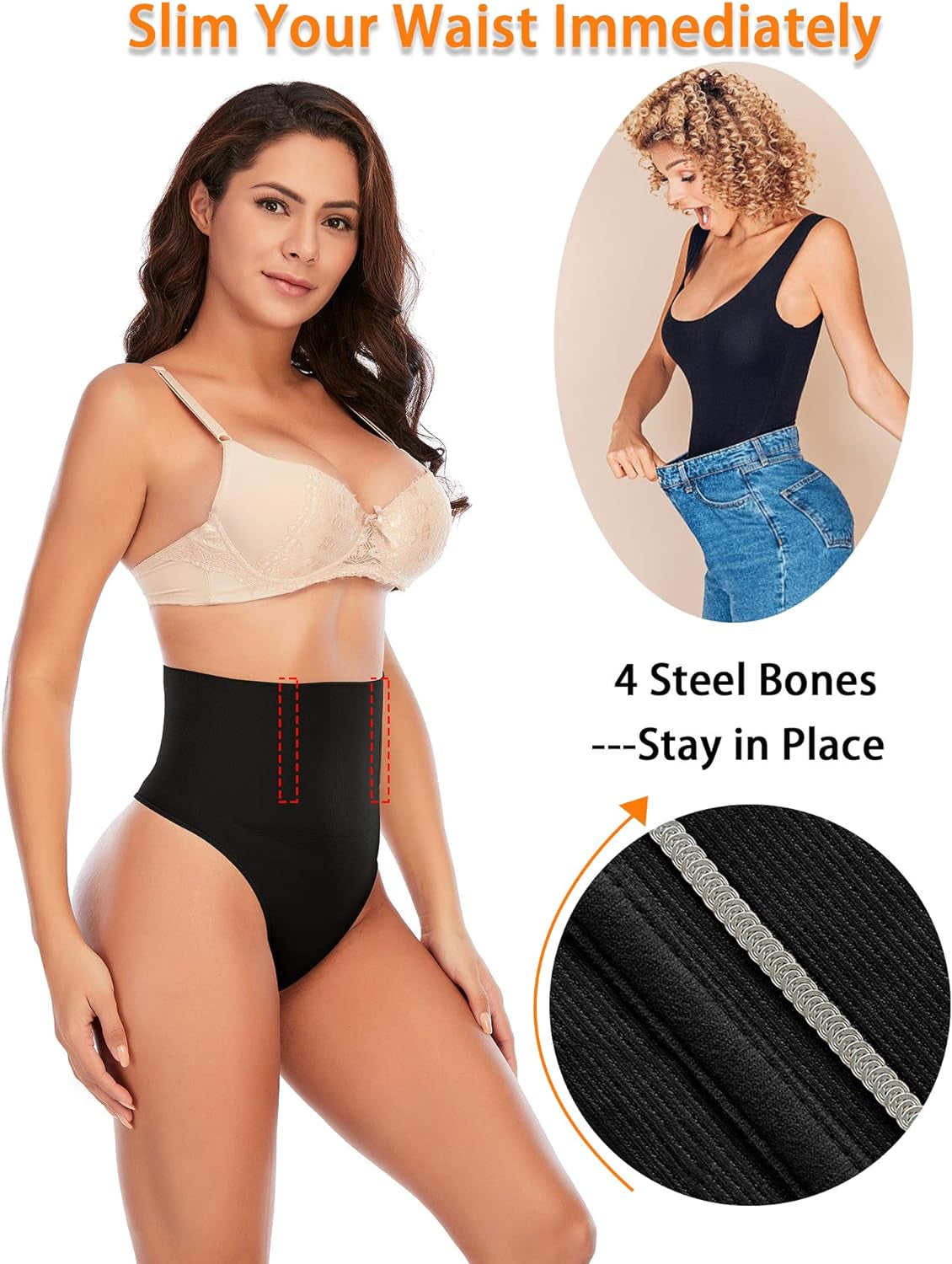 Tummy Control Thong Shapewear for Women Seamless Shaping Thong Panties Body Shaper Underwear