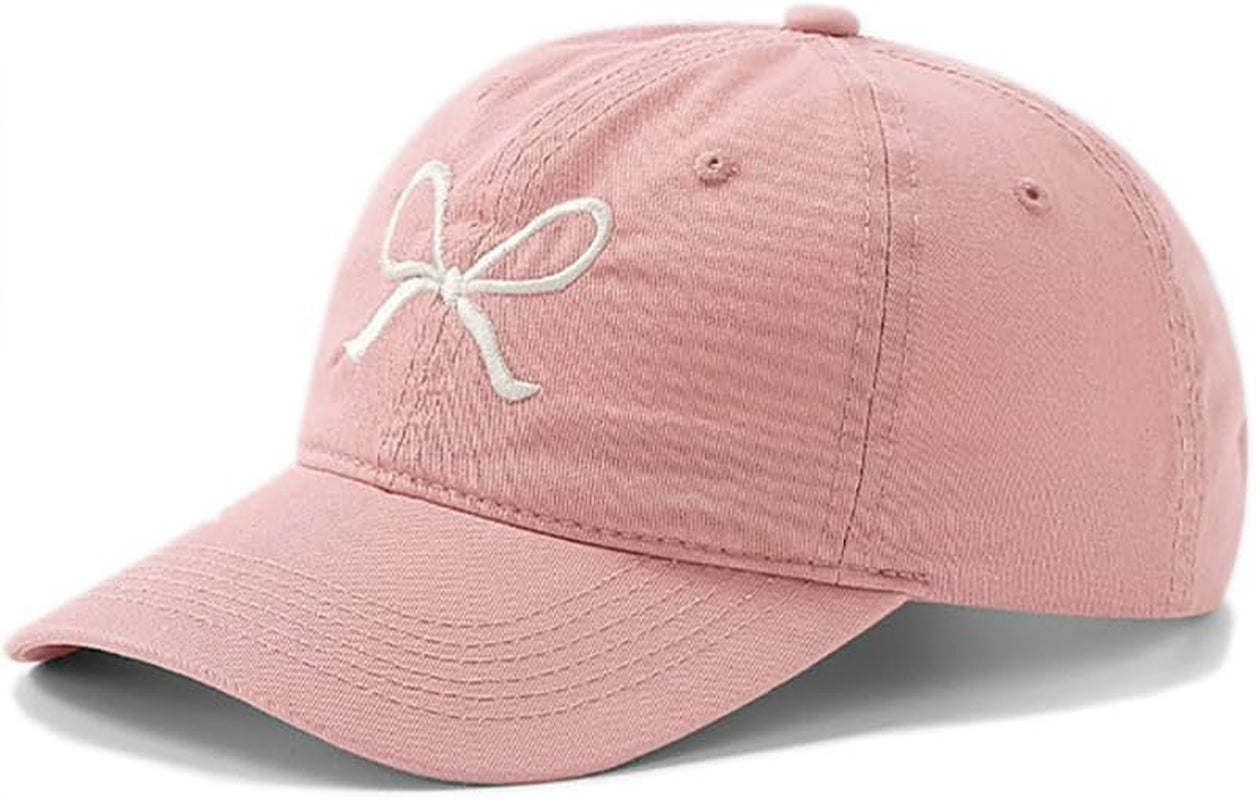 Trendy Bow-Tie Baseball Cap for Women and Men Trucker Hats Y2K Adjustable Fashion Sun Hat with Visor for Hiking & Travel