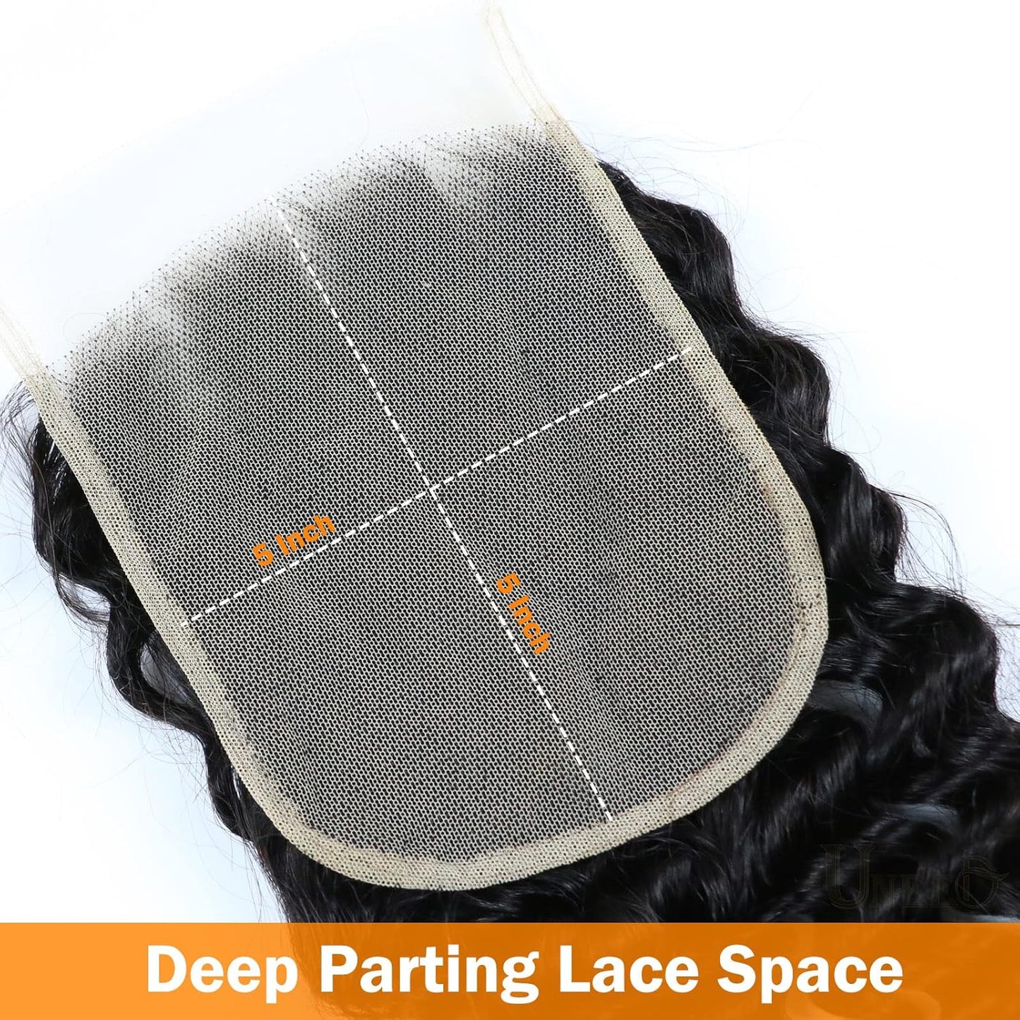 5X5 HD Lace Closure Human Hair Deep Wave Closure 12A Invisible Ultra-Thin HD Lace Closure Brazilian Virgin Remy Human Hair Pre Plucked with Baby Hair Natural Black Color (16 Inch)