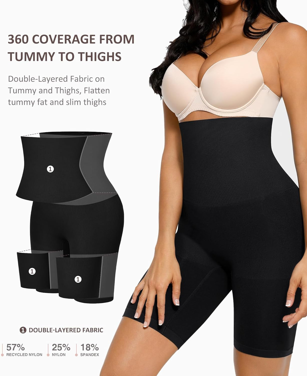 Tummy Control Shapewear for Women High Waist Body Shaper Shorts Butt Lifting Control Panties