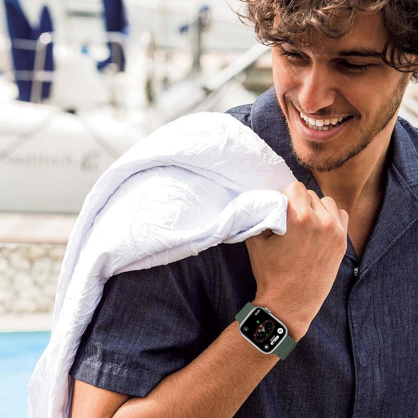 Braided Solo Loop Compatible with Apple Watch Bands 38Mm 40Mm 41Mm 42Mm 44Mm 45Mm 49Mm Women Men, Stretchy Elastic Nylon Sport Strap for Iwatch Bands Series 9/8/7/6/5/4/3/2/1/Se/Ultra