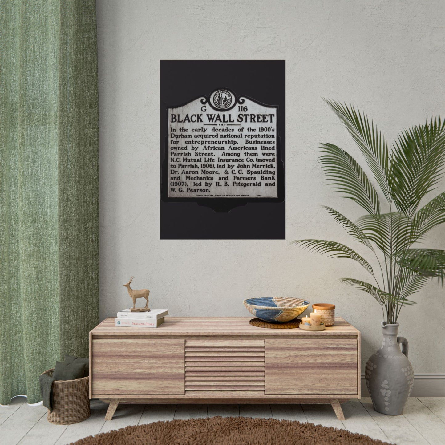 BLACK WALL STREET DURHAM NORTH CAROLINA Rolled Posters