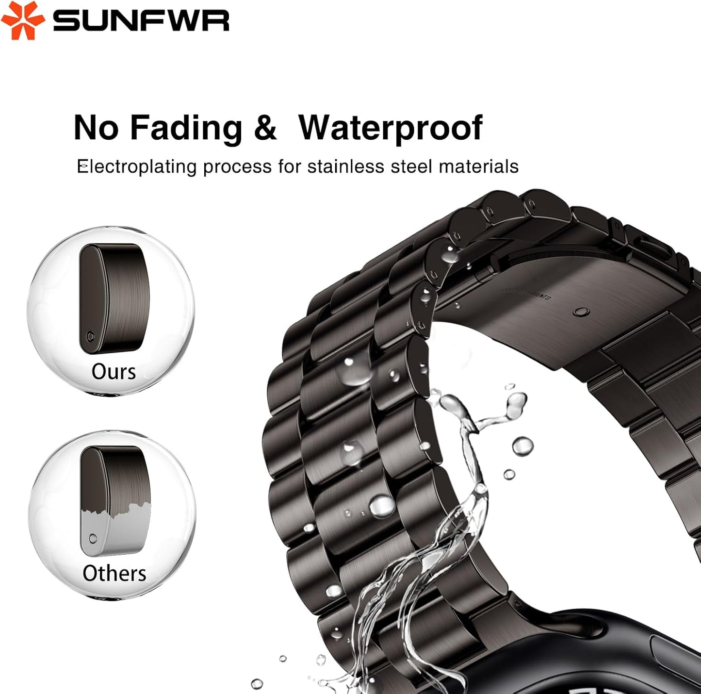 Compatible with Apple Watch Band 41Mm 40Mm 38Mm for Women Men, Stainless Steel Metal Iwatch Band with Case for Apple Watch Series 9/8/7/6/5/4/3/2/1/SE/SE2 (Gun Color, 38Mm/40Mm/41Mm)