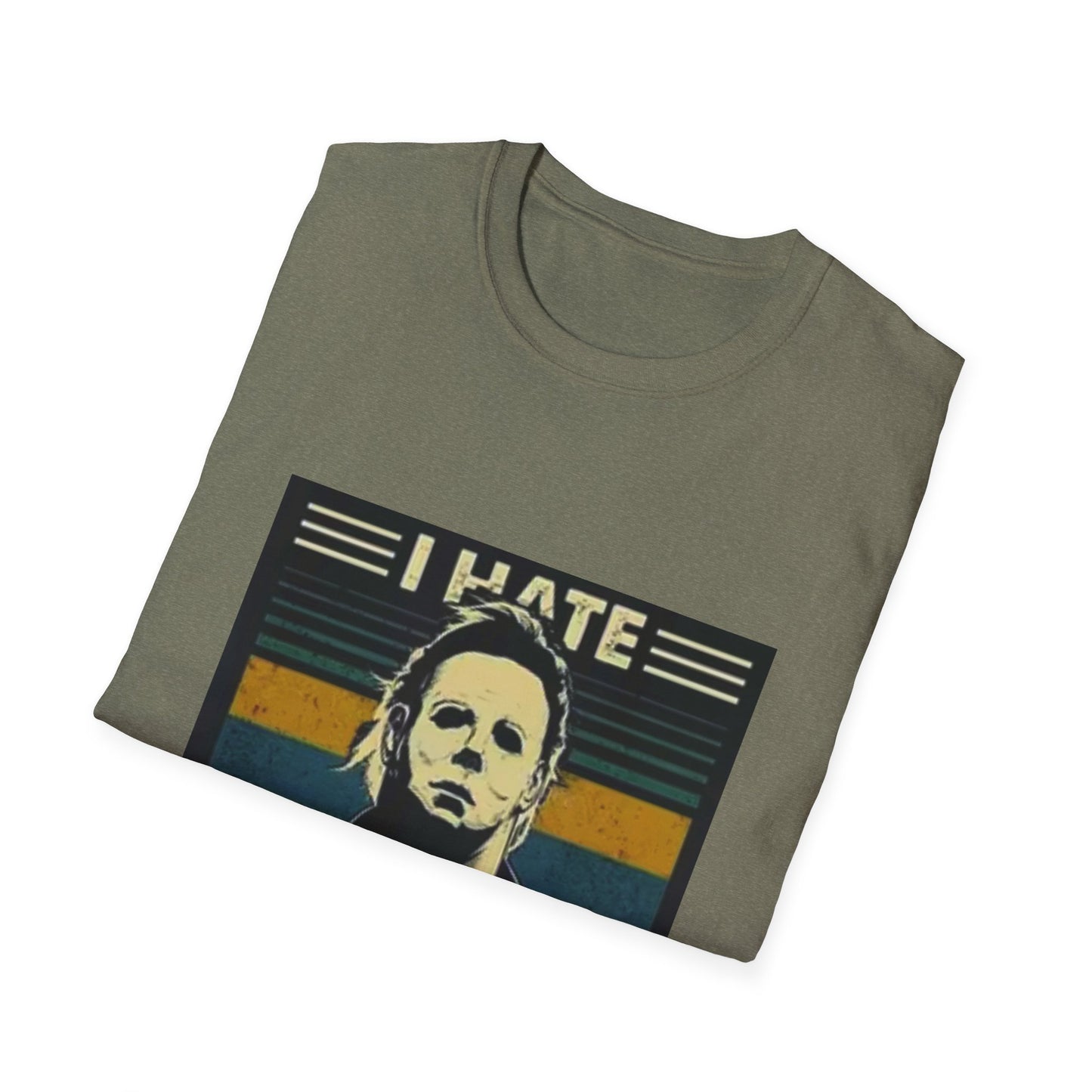Tees Michael Myers I Hate People Vintage Print Short-Sleeved Tee Men'S Black T Shirt Unisex Softstyle T-Shirt