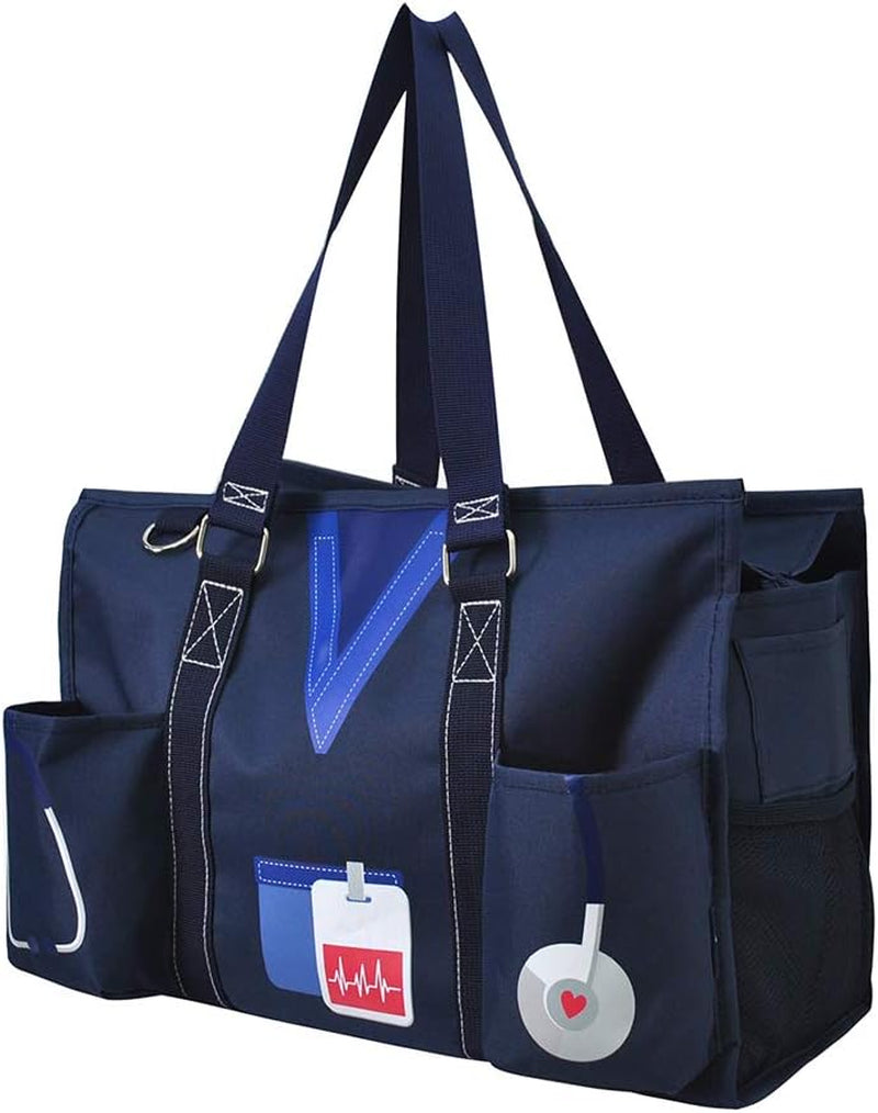 Utility Water Resistant Tote Bag, Top Zipper Closure, Perfect Gifts for Working Women, Nurses, Gym Bag