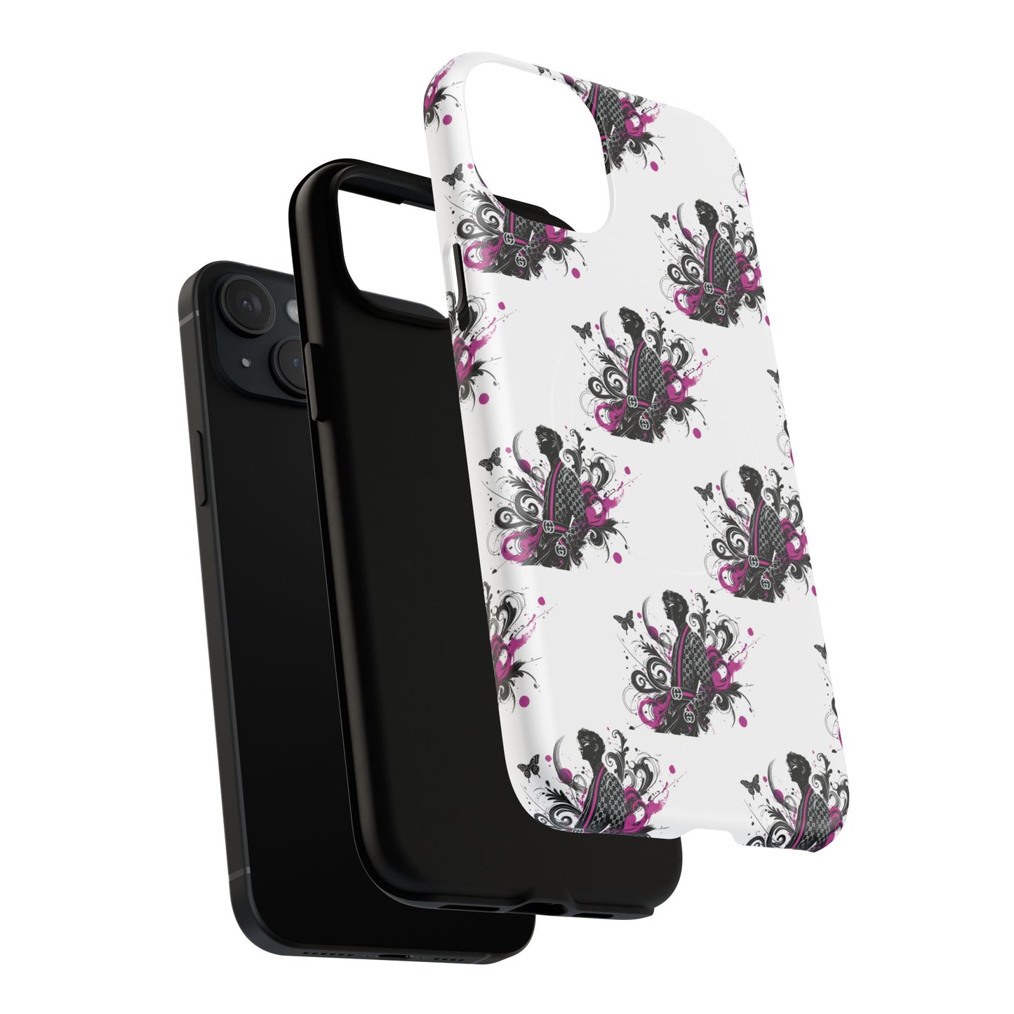 Stylish Tough Magnetic Phone Case with Vibrant Floral Design