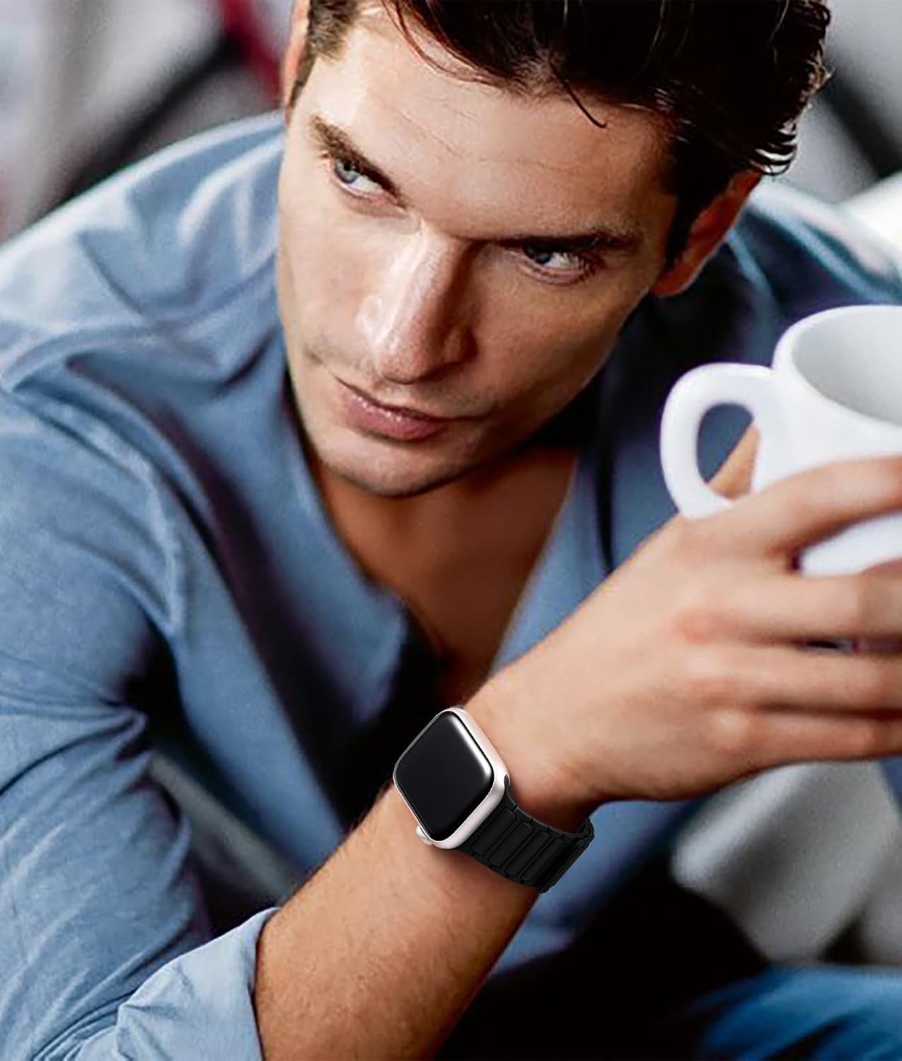 Magnetic Watch Band Compatible with Apple Watch 44Mm 45Mm 49Mm 46Mm 42Mm 41Mm 40Mm 38Mm Bands for Men Women Wrist Solo Loop, Sport Silicone Strap for Iwatch Series 10 9 8 7 6 5 4 3 SE 2Nd Ultra