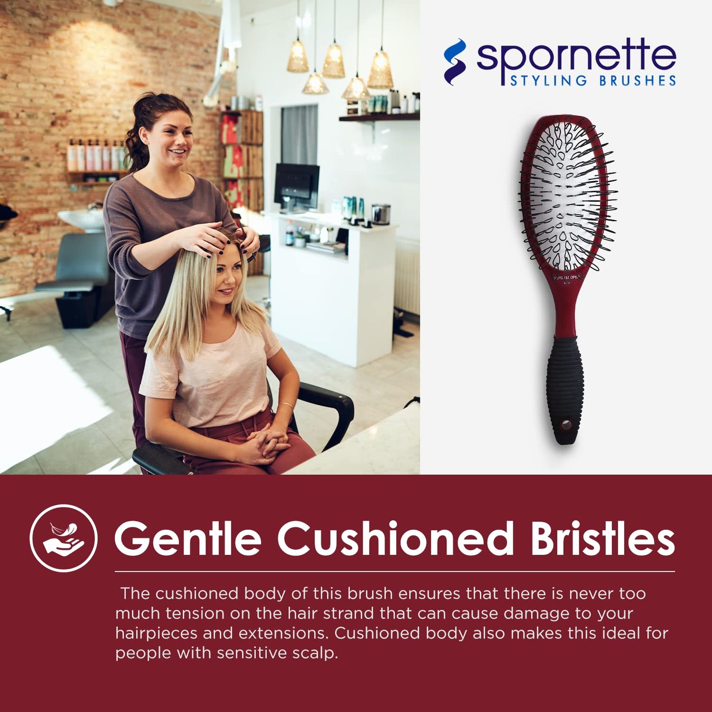 Super Looper Wig Brush, Cushioned & Looped Nylon Bristles for Hair Extensions, Wigs, Hair Pieces, Toupees & Weaves - for Brushing, Styling, & Detangling Natural & Synthetic Hair