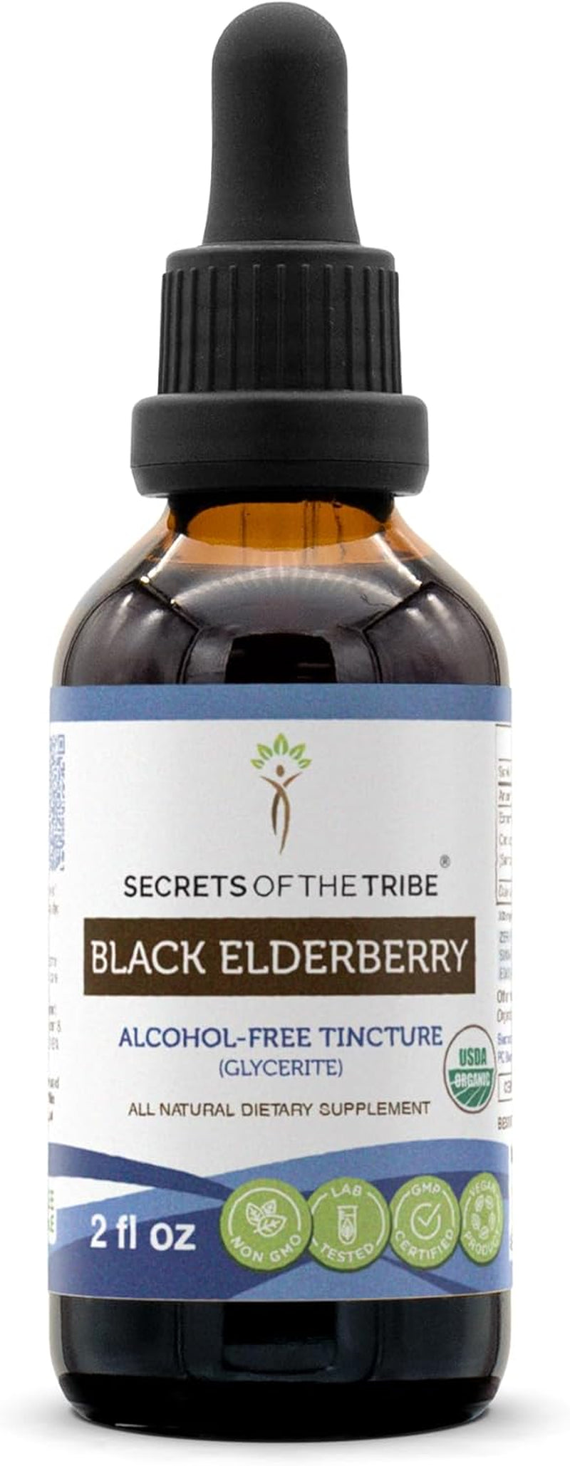 Black Elderberry USDA Organic Tincture | Alcohol-Free Extract, High-Potency Herbal Drops, Immune System Health | Made from 100% Certified Organic Black Elderberry (Sambucus Nigra) 4 Oz TLBH