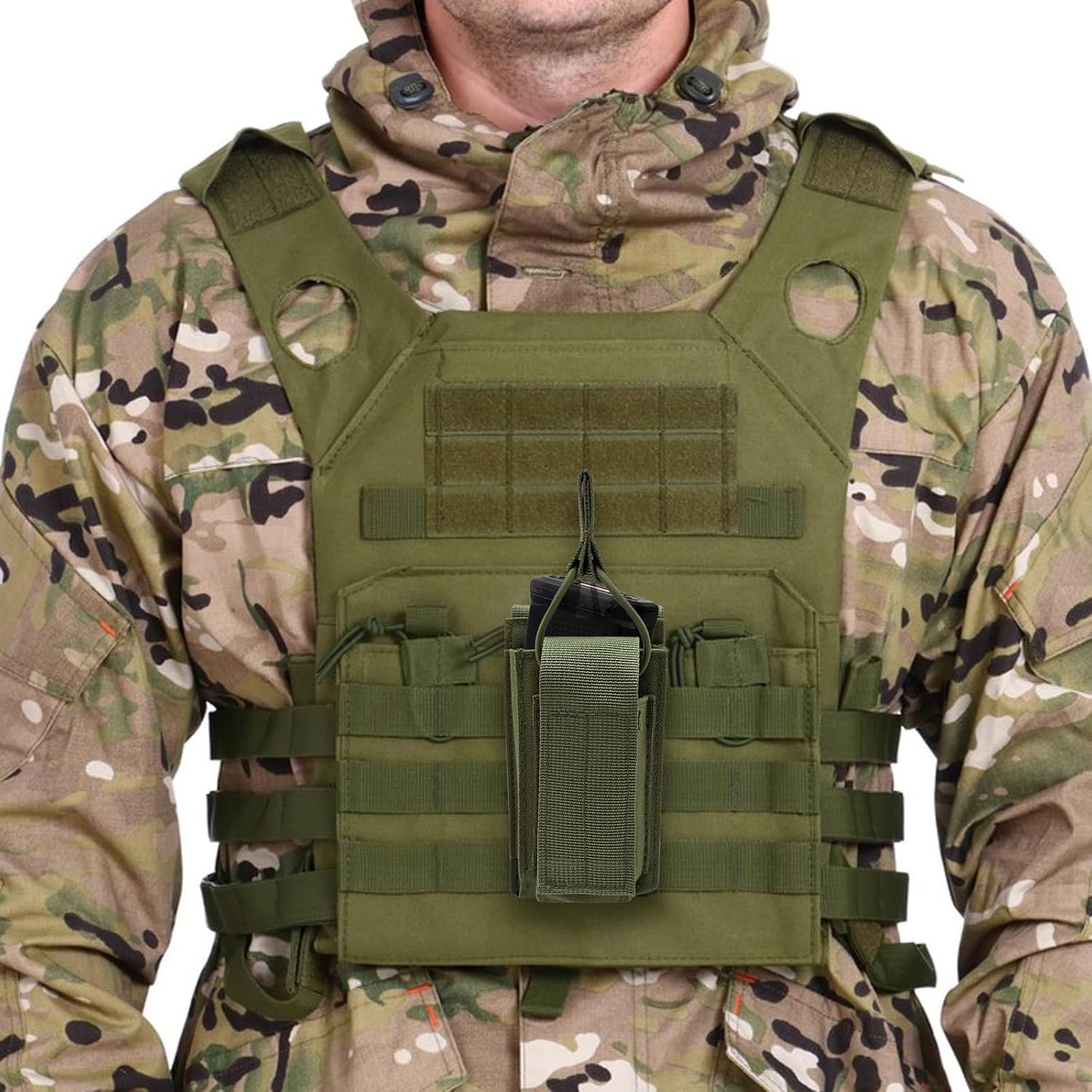Tactical Molle Mag Pouch,Open Top Single/Double/Triple Stacker Magazine Pouch Holder,Rifle & Pistol Mag Pouch for M4 M14 M16 AK AR