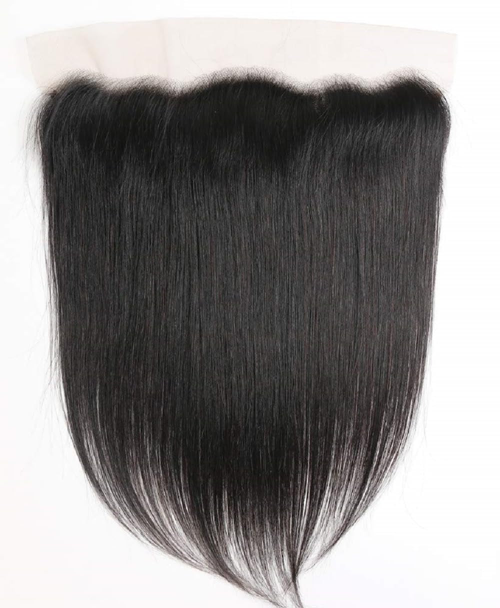 13X4 Lace Frontal Closure Human Hair 10 Inch Brazilian Straight Frontal HD Lace Closure 100% Virgin Human Hair Ear to Ear Lace Frontal Pre Plucked Natural Black