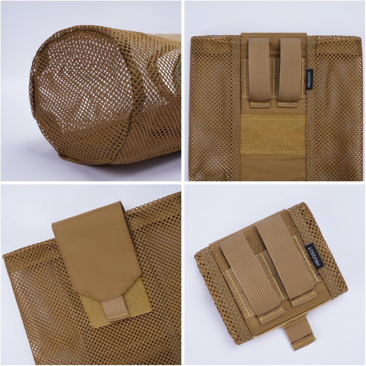 Tactical Molle Dump Pouch Drawstring Magazine Utility Pouch Folding Dump Pouch for Belt、Waist Bag,Roll up Foldable Tactical Recovery Tool Pack,Edc Drop Net Storage Bag
