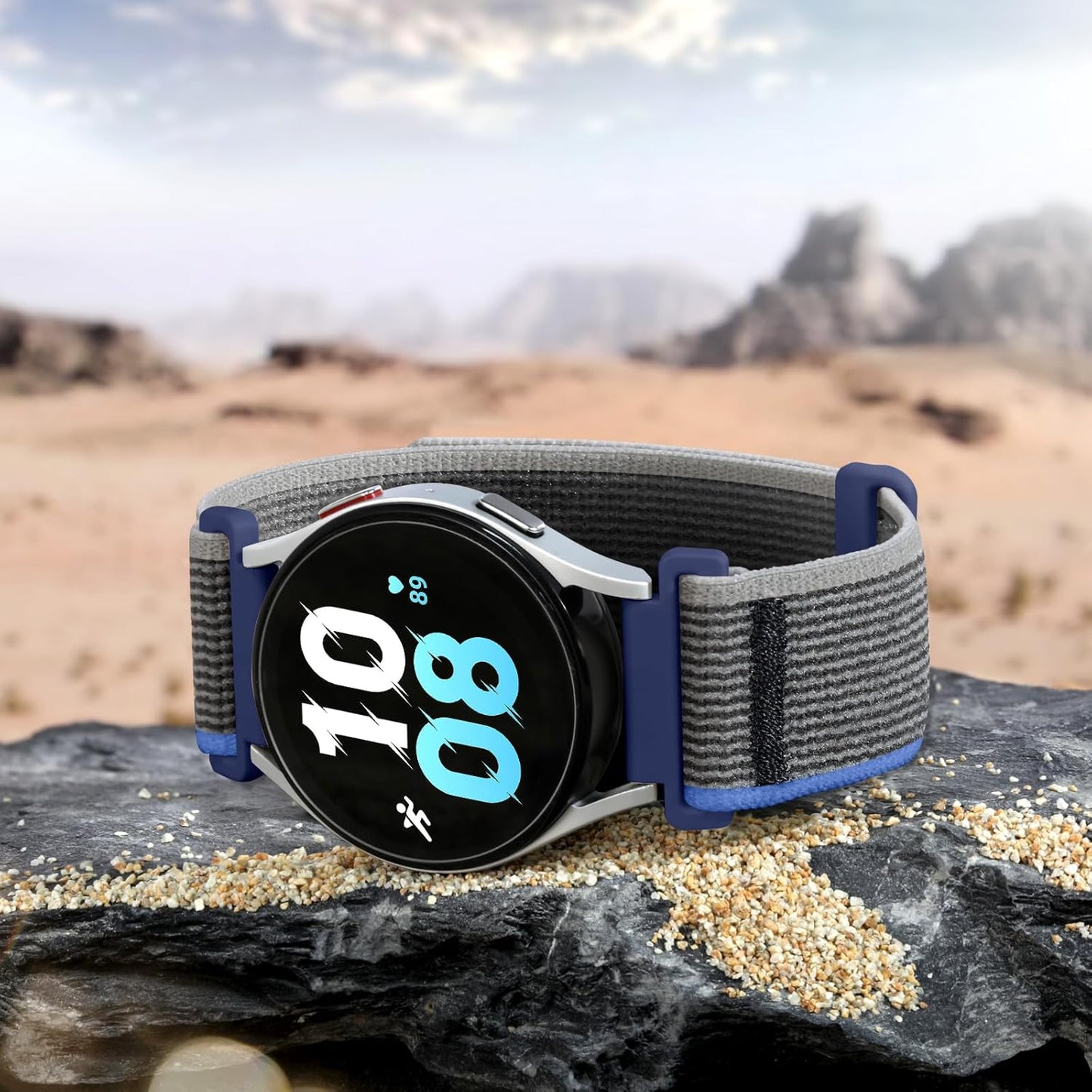Nylon Band Compatible with Samsung Galaxy Watch 6 5 4 44Mm 40Mm/Galaxy Watch 5 Pro Band 45Mm/Galaxy Watch 6 & 4 Classic Band 47Mm 43Mm 46Mm 42Mm/Active 2, 20Mm Soft Elastic Sport Loop Strap