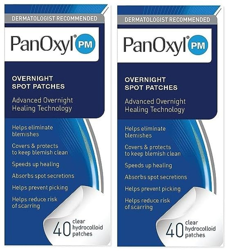 PM Overnight Spot Patches, Advanced Hydrocolloid Healing Technology, Fragrance Free, 40 Count Pack of 1