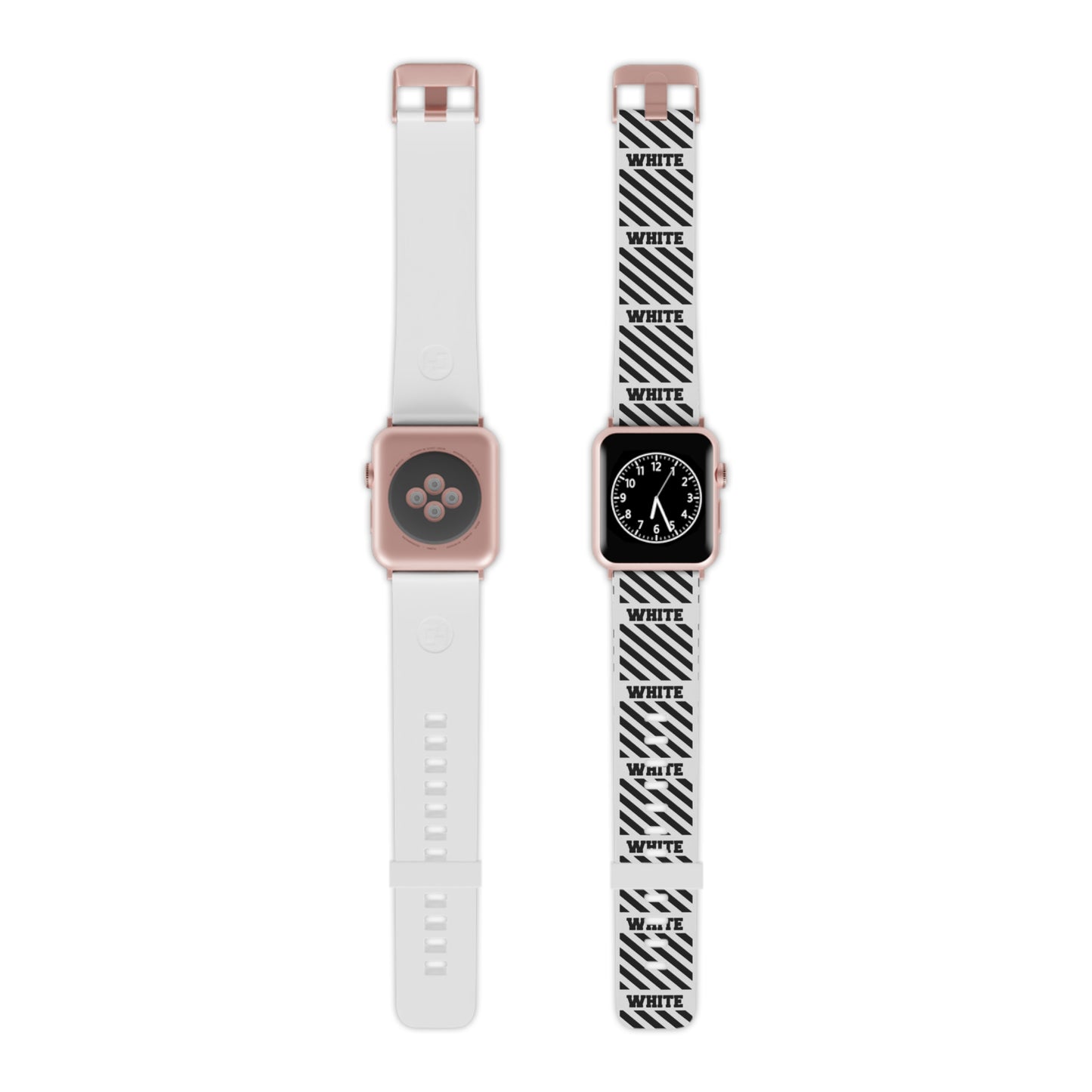 Stylish Black & Off-White Inspired Apple Watch Band - Modern Design with 'WHITE' Text