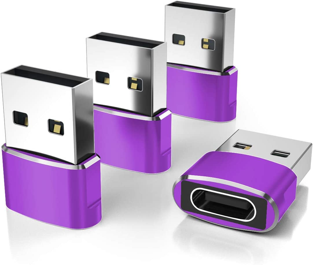 USB to USB C Adapter 4 Pack,Usbc Female to a Male Car Charger,Type C Converter for Iphone 16 16E Pro Max,15 14 13 12 Plus,Apple Watch Iwatch 10 9 8,Airpods,Ipad Air Mini 6 7,Samsung Galaxy S25