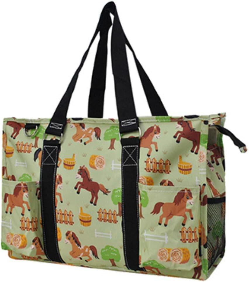 Utility Water Resistant Tote Bag, Top Zipper Closure, Perfect Gifts for Working Women, Nurses, Gym Bag