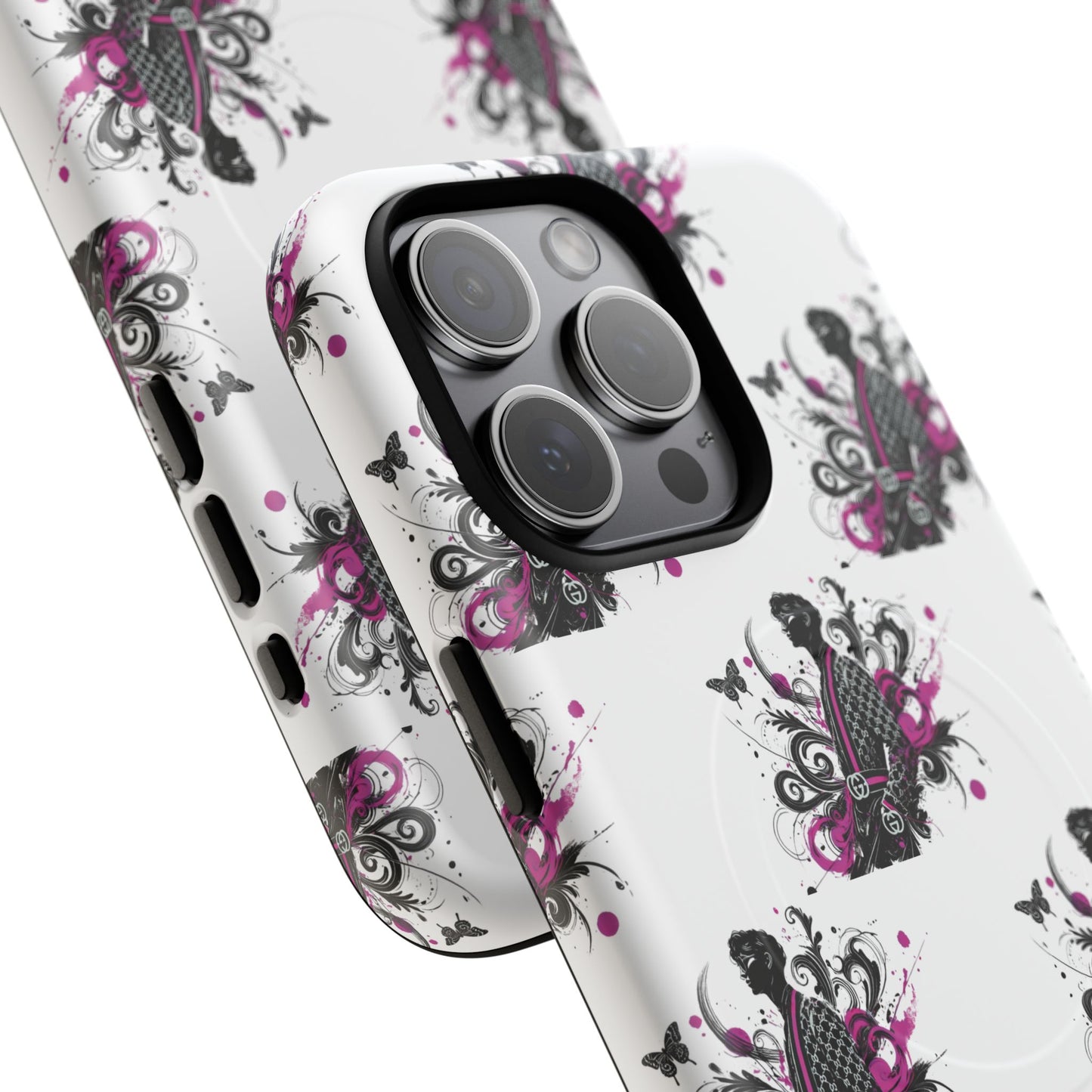Stylish Tough Magnetic Phone Case with Vibrant Floral Design