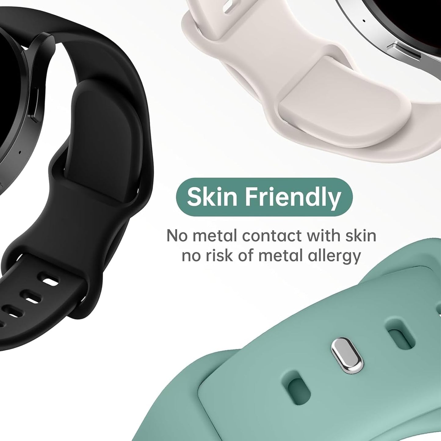 Compatible with Samsung Galaxy Watch 6 Classic Band 47Mm 43Mm 44Mm 40Mm, 20Mm Sport Watch Band for Samsung Watch 6 5 4 Men Women with Quick Release Pins