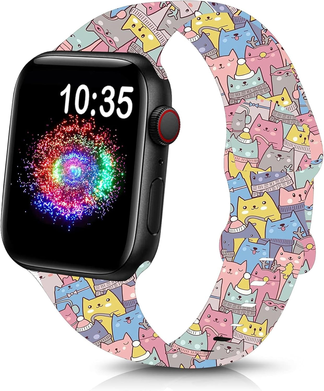 Cute Sport Wristband Compatible with Apple Watch Band 40Mm 44Mm 46Mm 41Mm 45Mm 38Mm 42Mm 49Mm,Soft Silicone Replacement Strap for Iwatch Series 10 9 Ultra SE 8 7 6 5 4 3 2 1 for Women Men